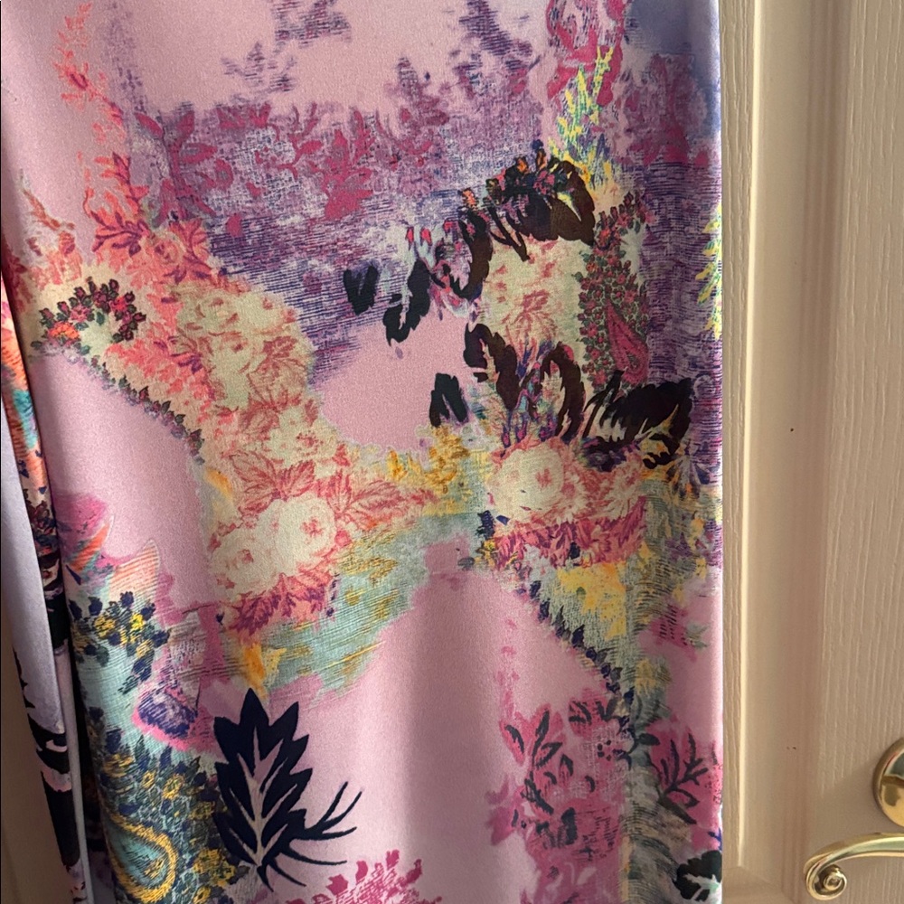 Etro One-Shoulder Dress in Pink, Purple, Yellow and Navy Floral Print